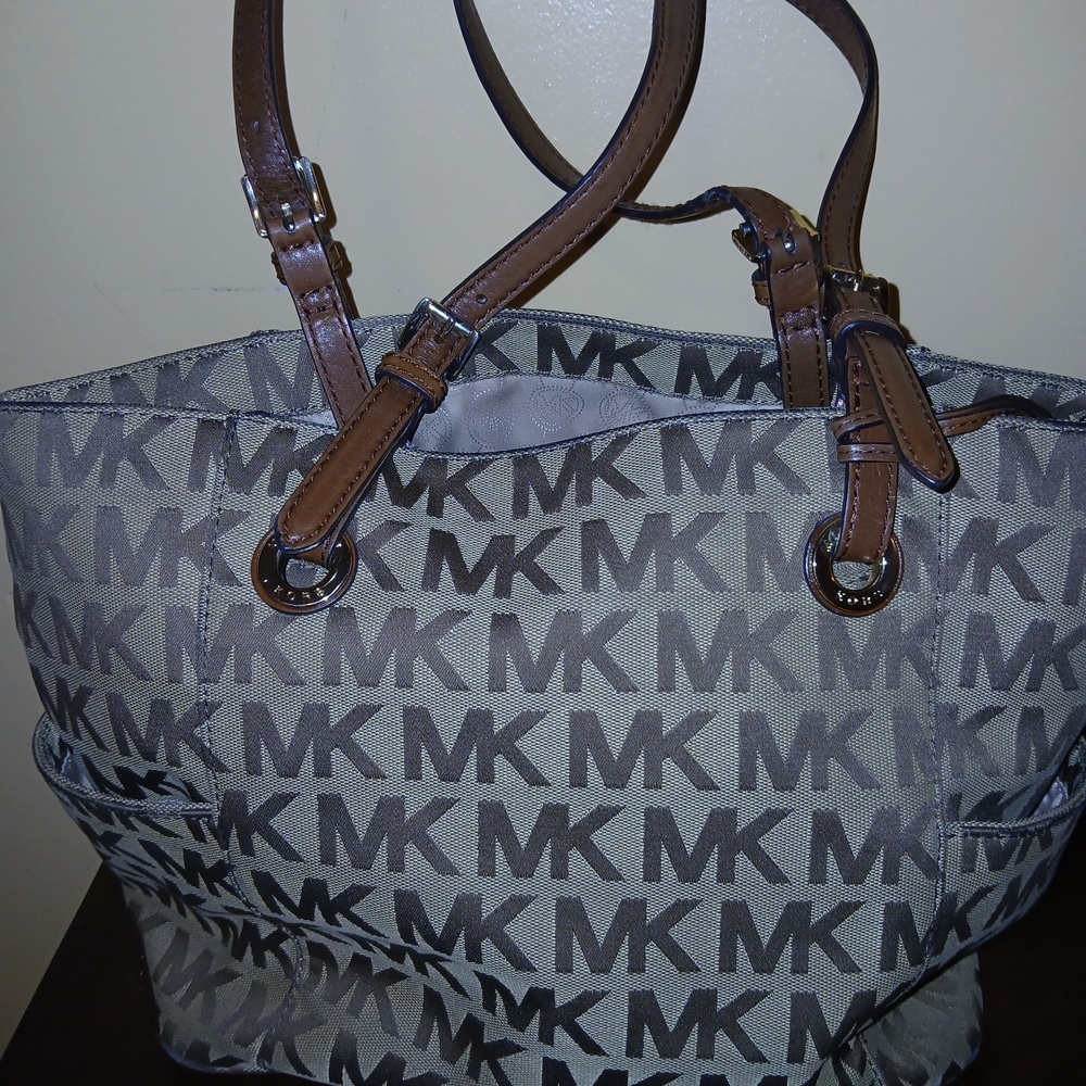 Michael Kors Gray and Brown Women's Tote Bag